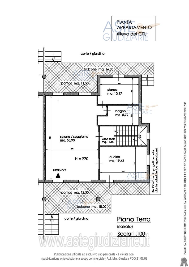 Planimetria del bene