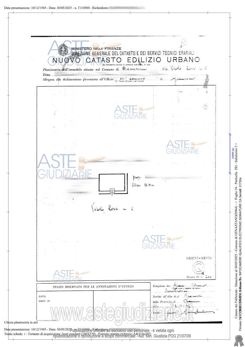 Planimetria del bene