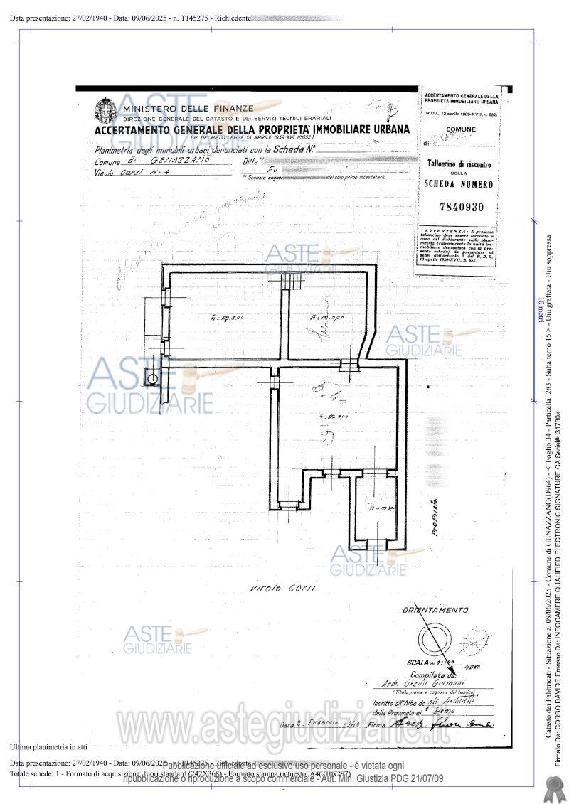 Planimetria del bene