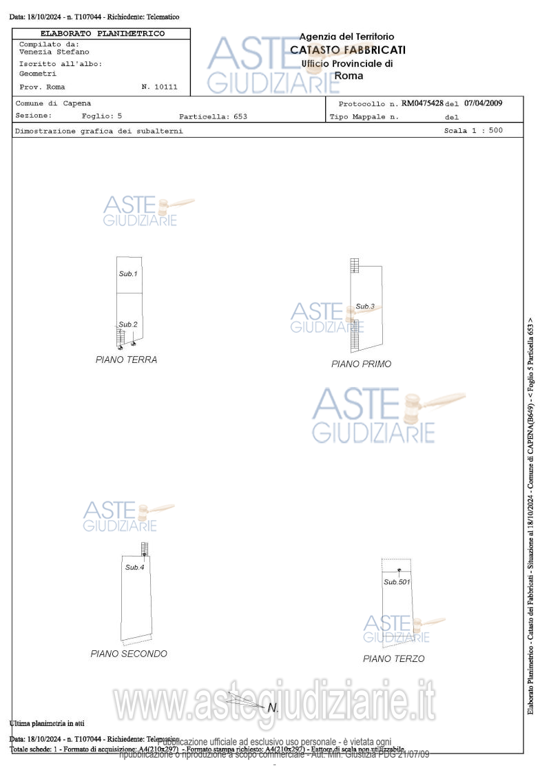 Planimetria del bene