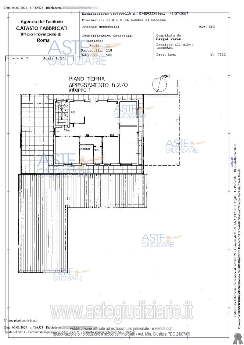 Planimetria del bene