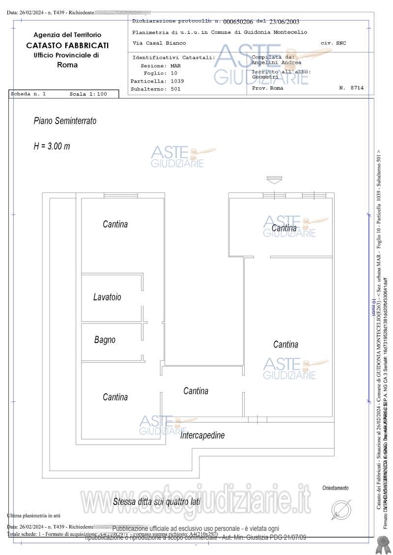 Planimetria del bene