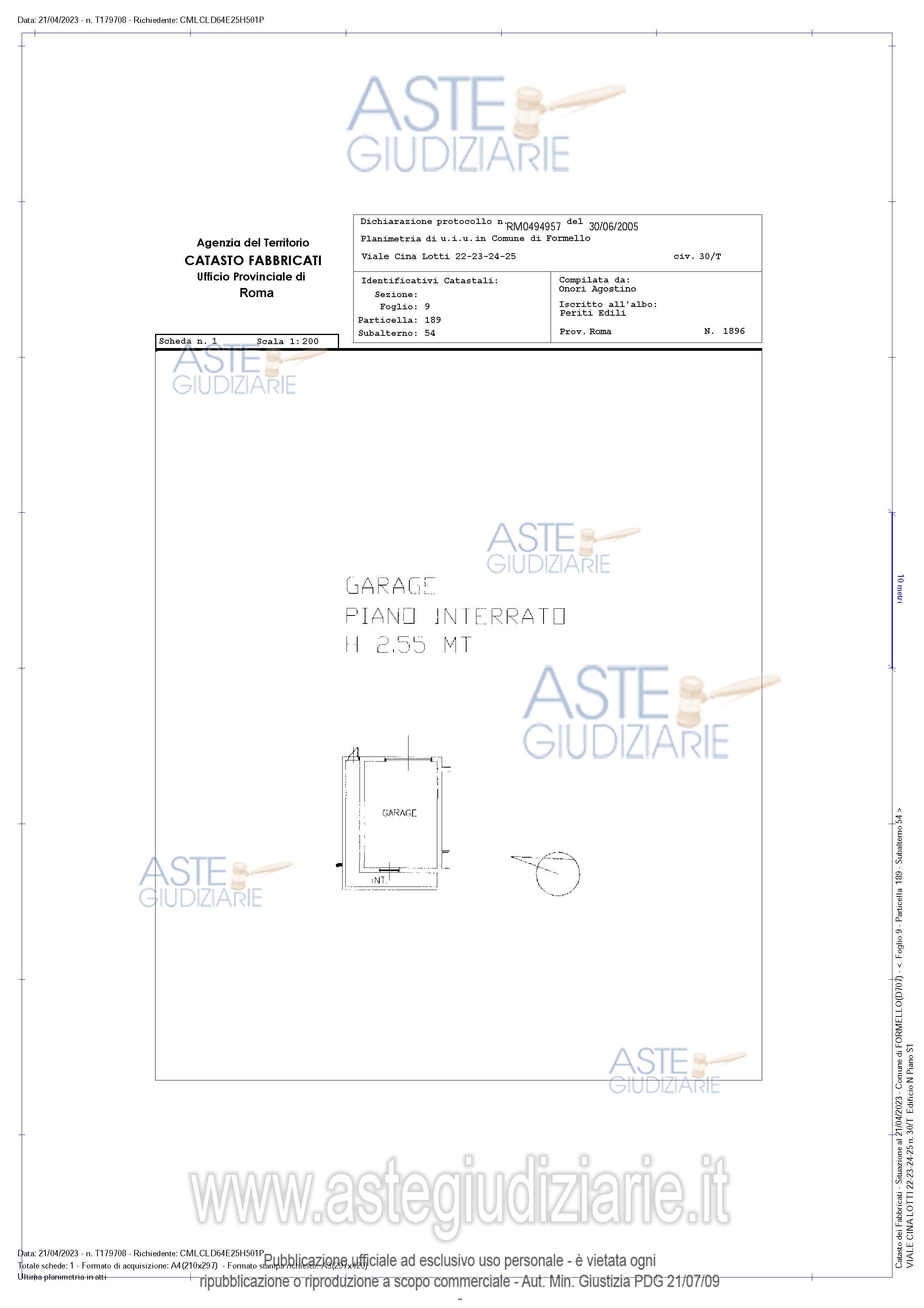 Planimetria del bene