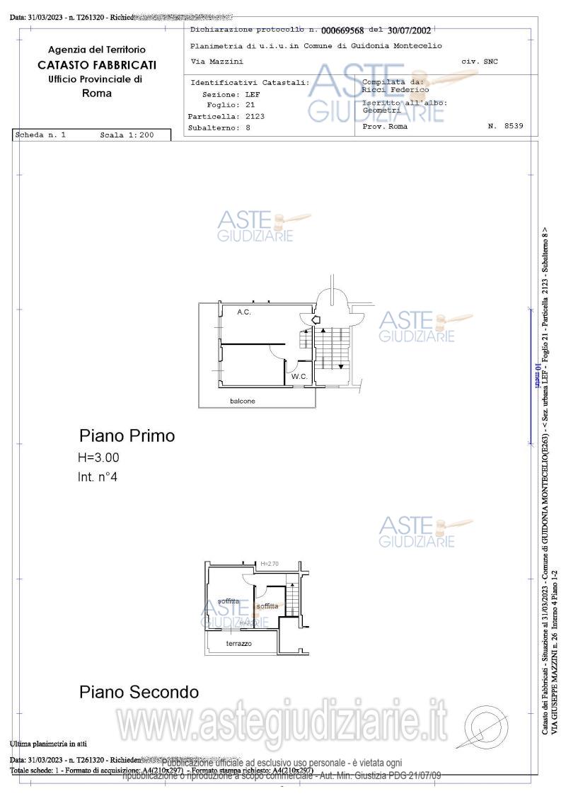 Planimetria del bene