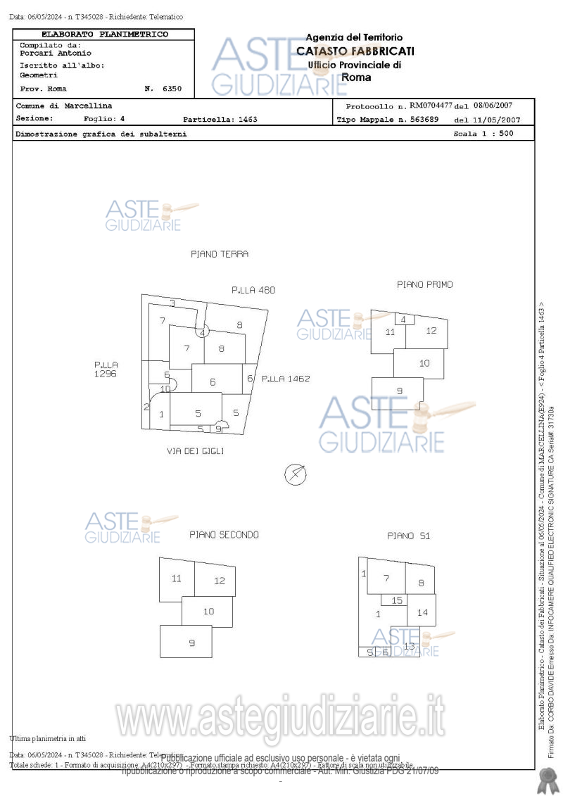 Planimetria del bene