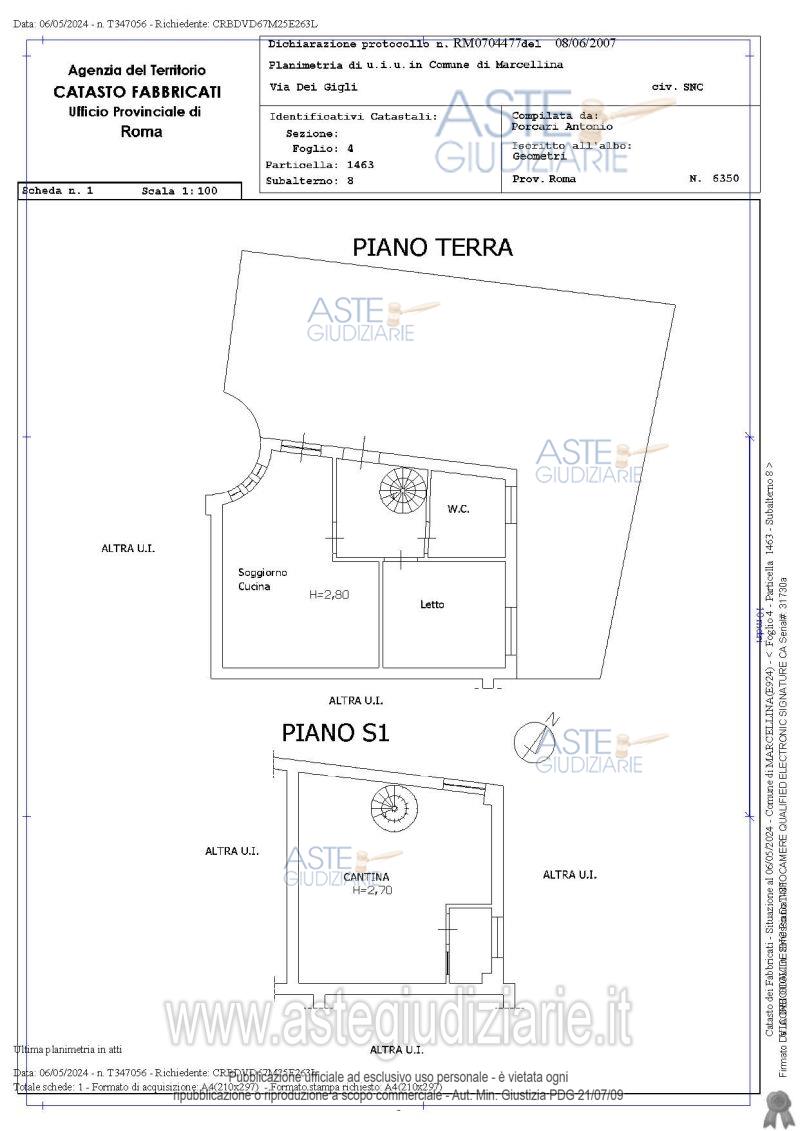 Planimetria del bene