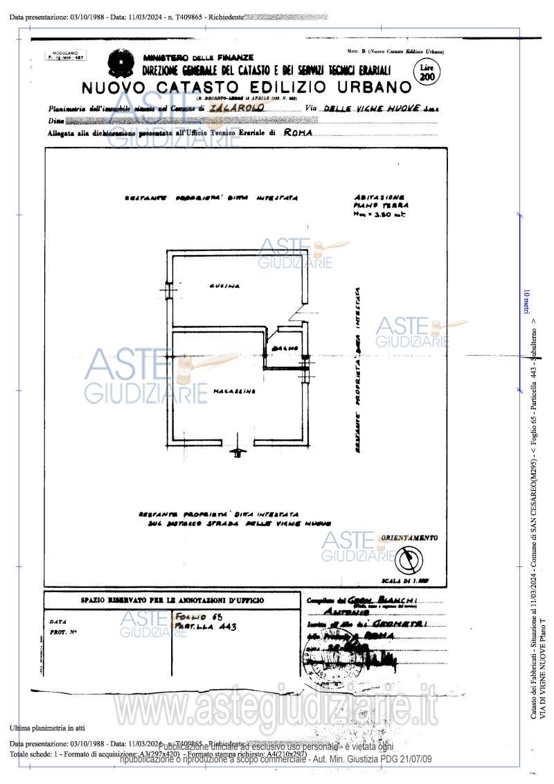 Planimetria del bene