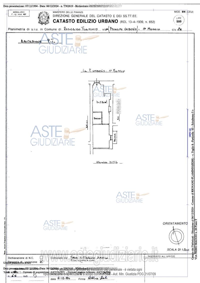 Planimetria del bene