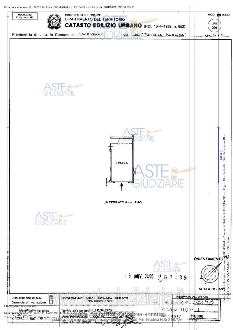 Planimetria del bene