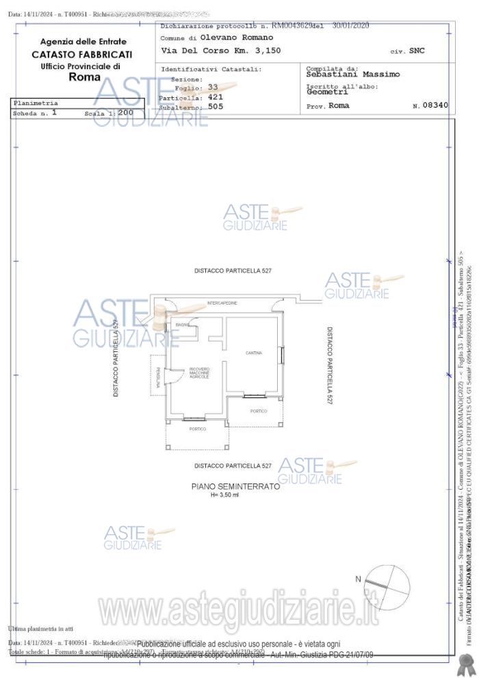 Planimetria del bene