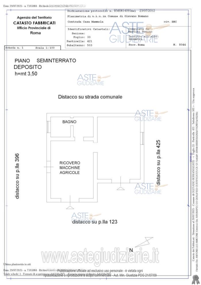 Planimetria del bene