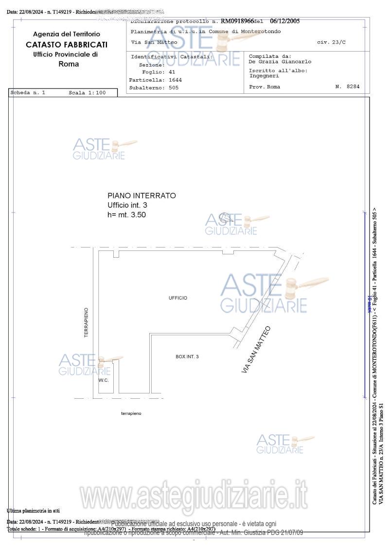 Planimetria del bene