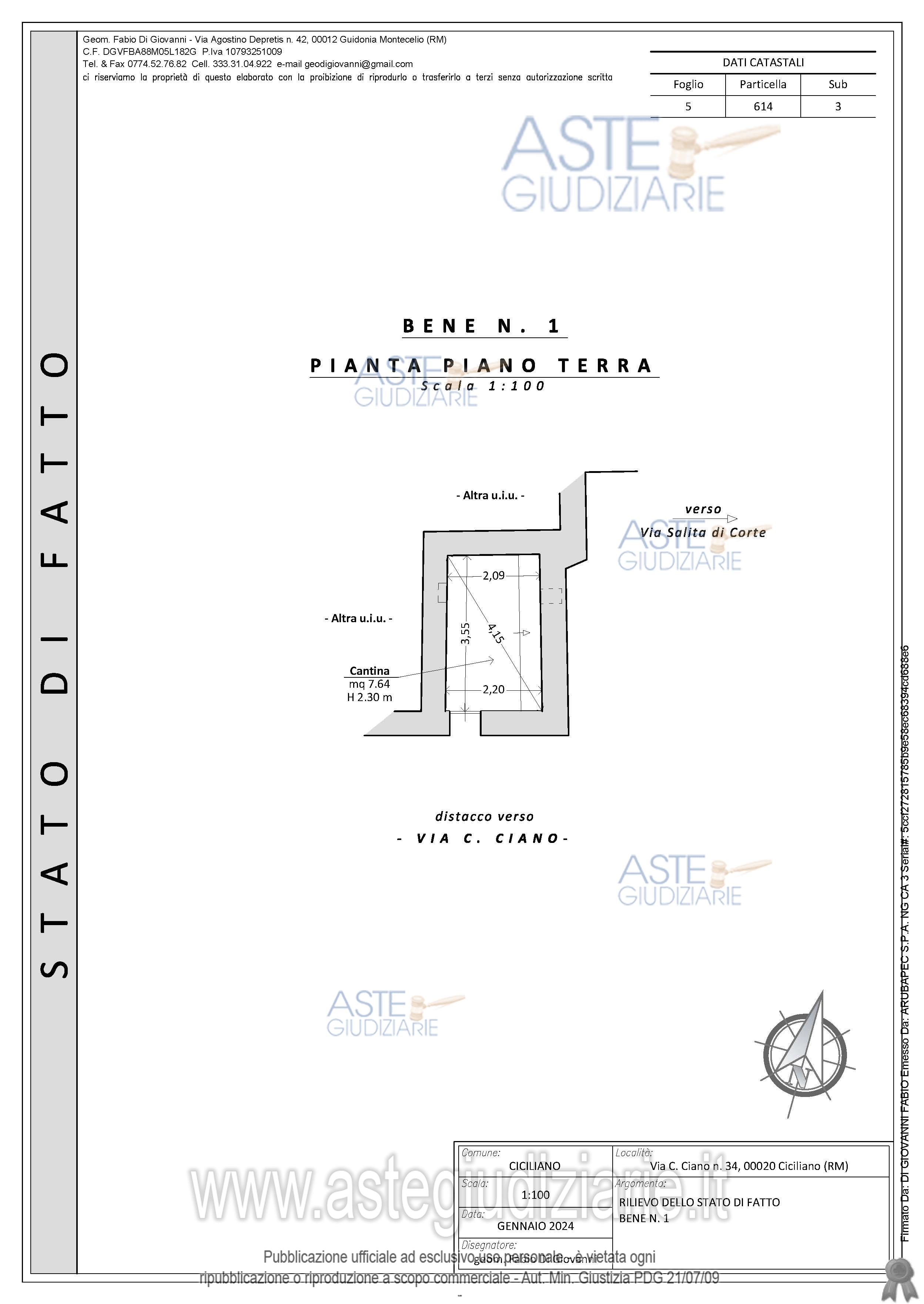 Planimetria del bene