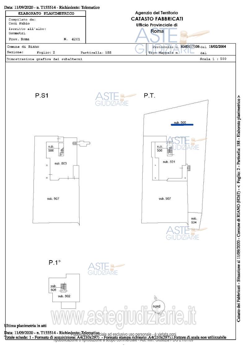Planimetria del bene