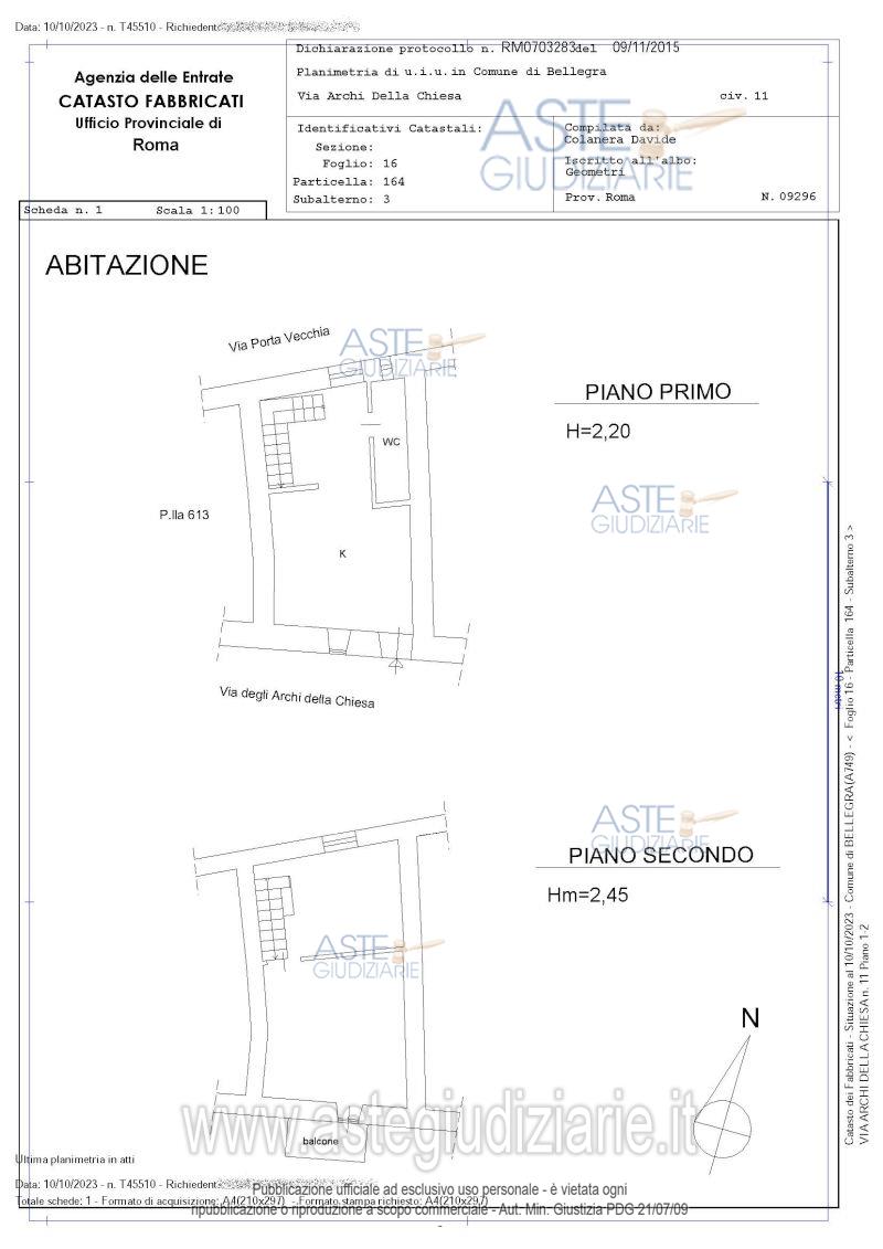 Planimetria del bene