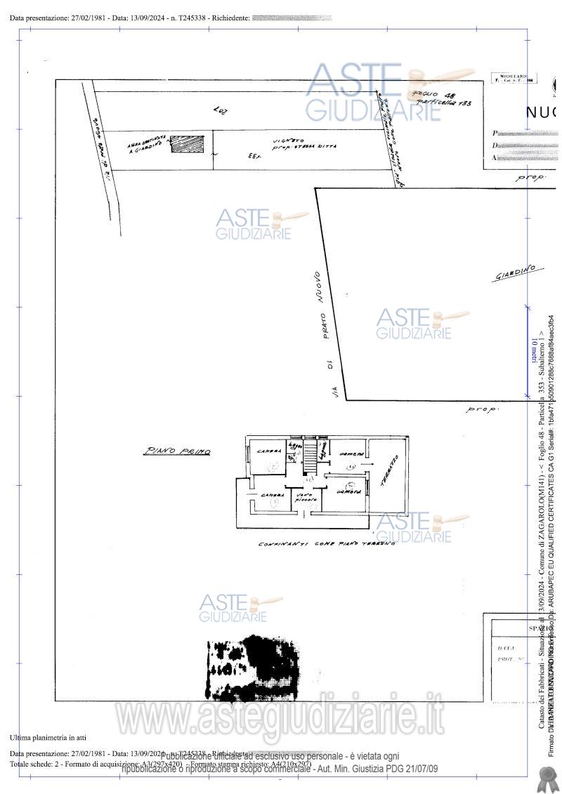 Planimetria del bene