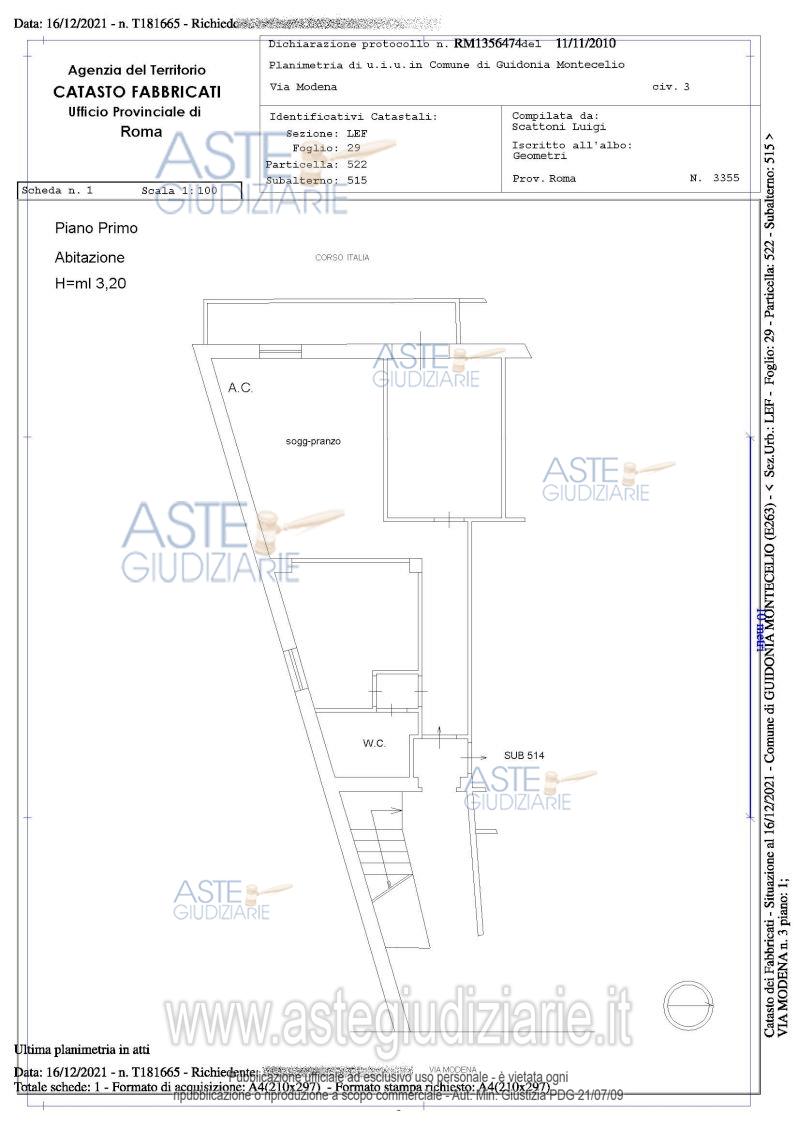 Planimetria del bene