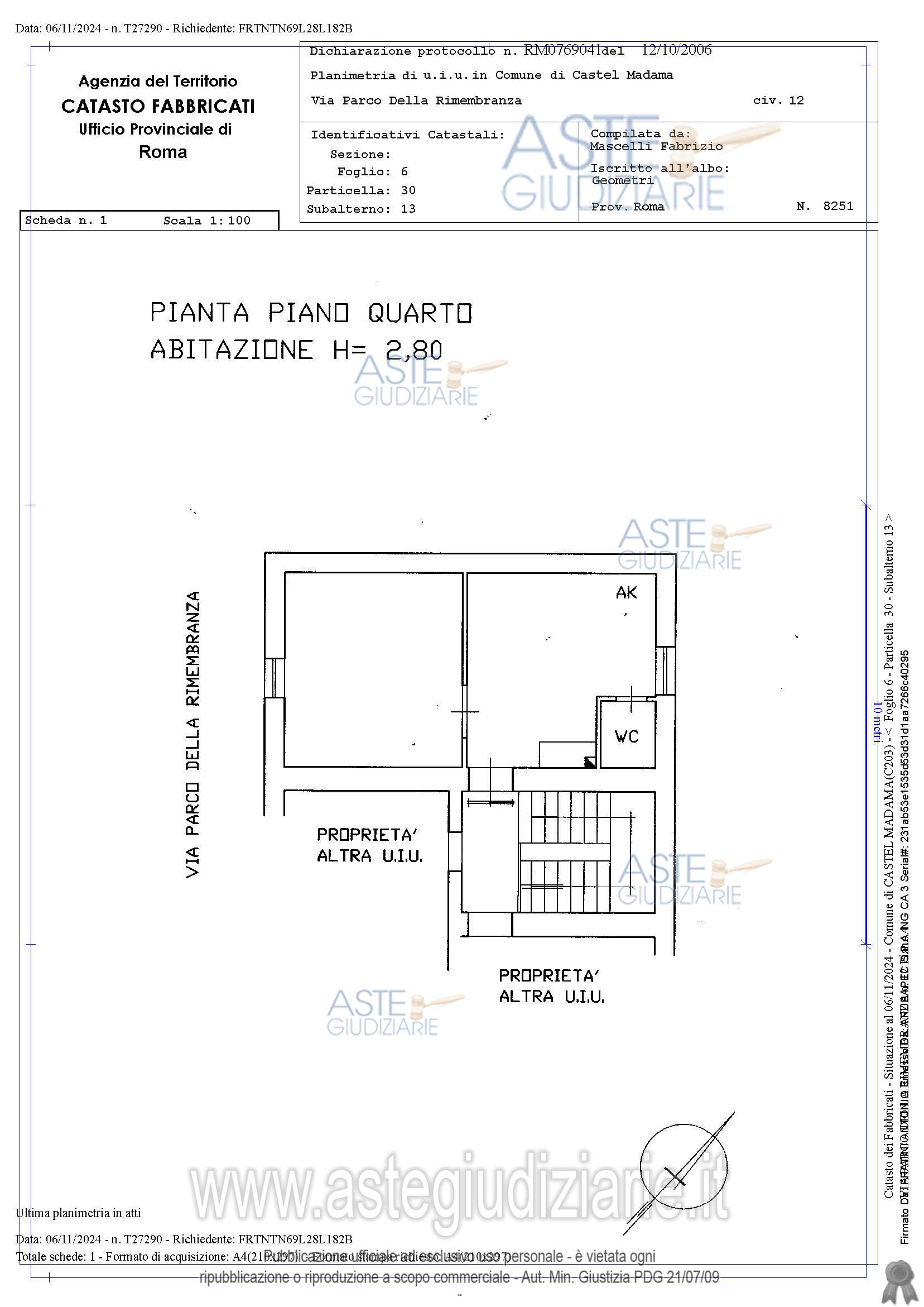 Planimetria del bene