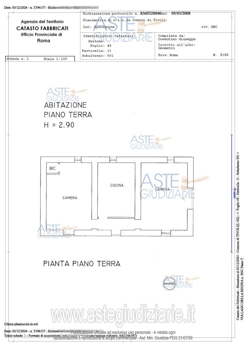 Planimetria del bene