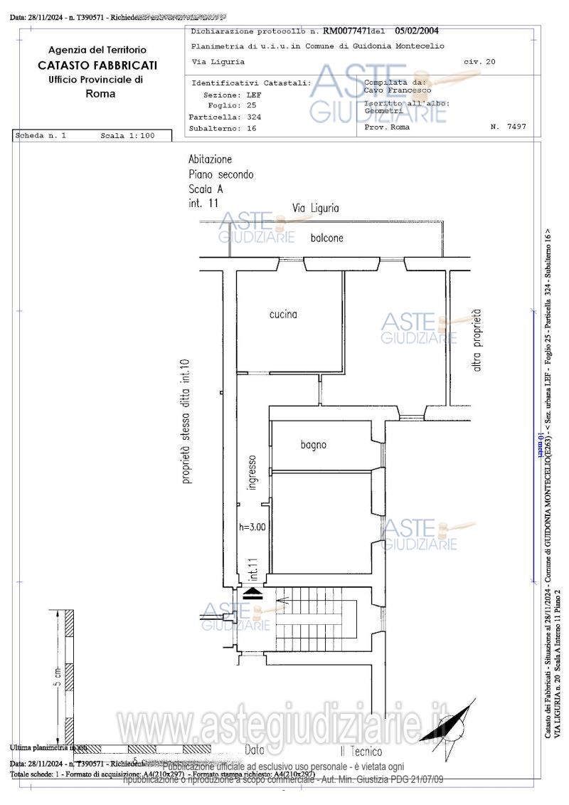 Planimetria del bene