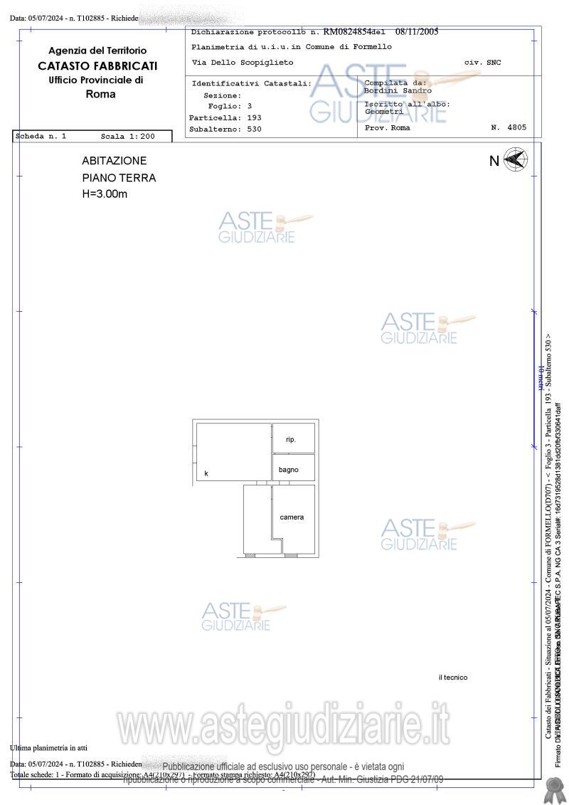 Planimetria del bene