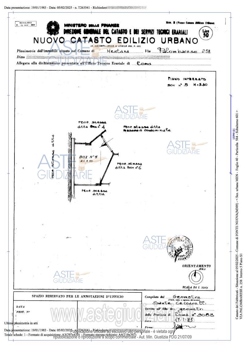 Planimetria del bene