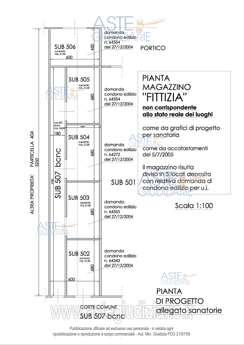 Planimetria del bene