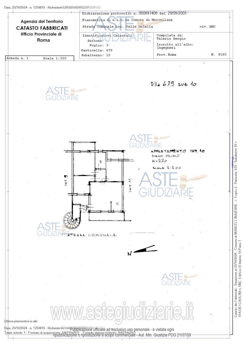 Planimetria del bene