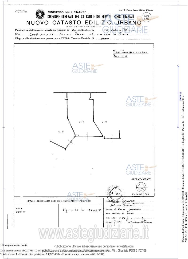 Planimetria del bene