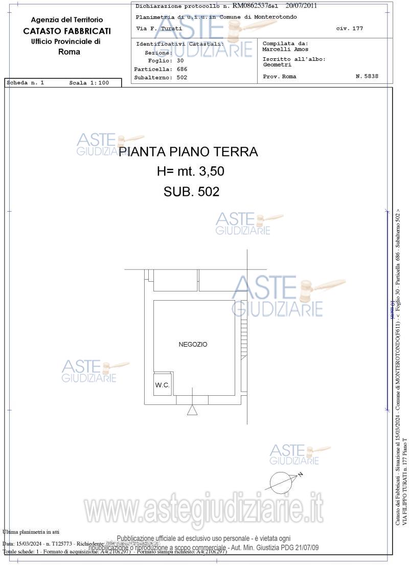 Planimetria del bene