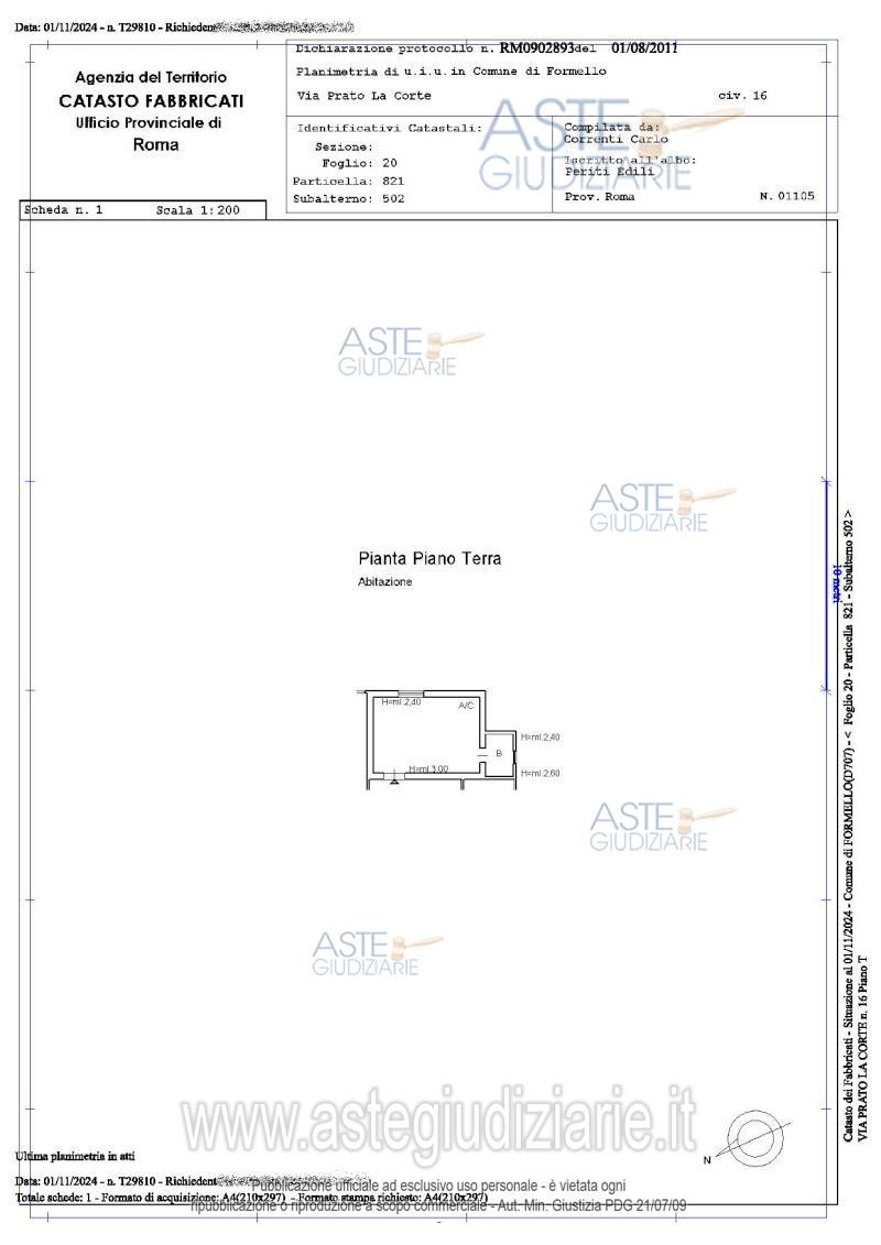 Planimetria del bene