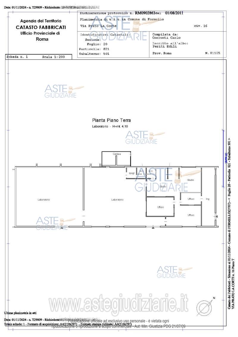 Planimetria del bene