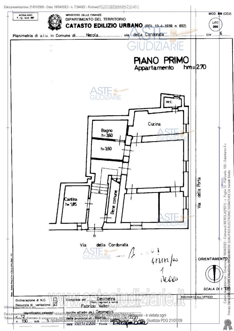 Planimetria del bene