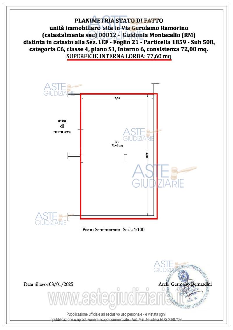 Planimetria del bene