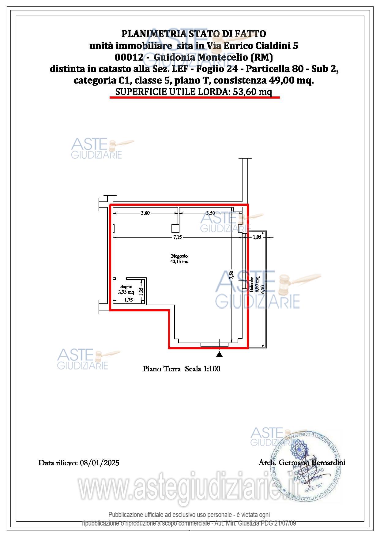 Planimetria del bene