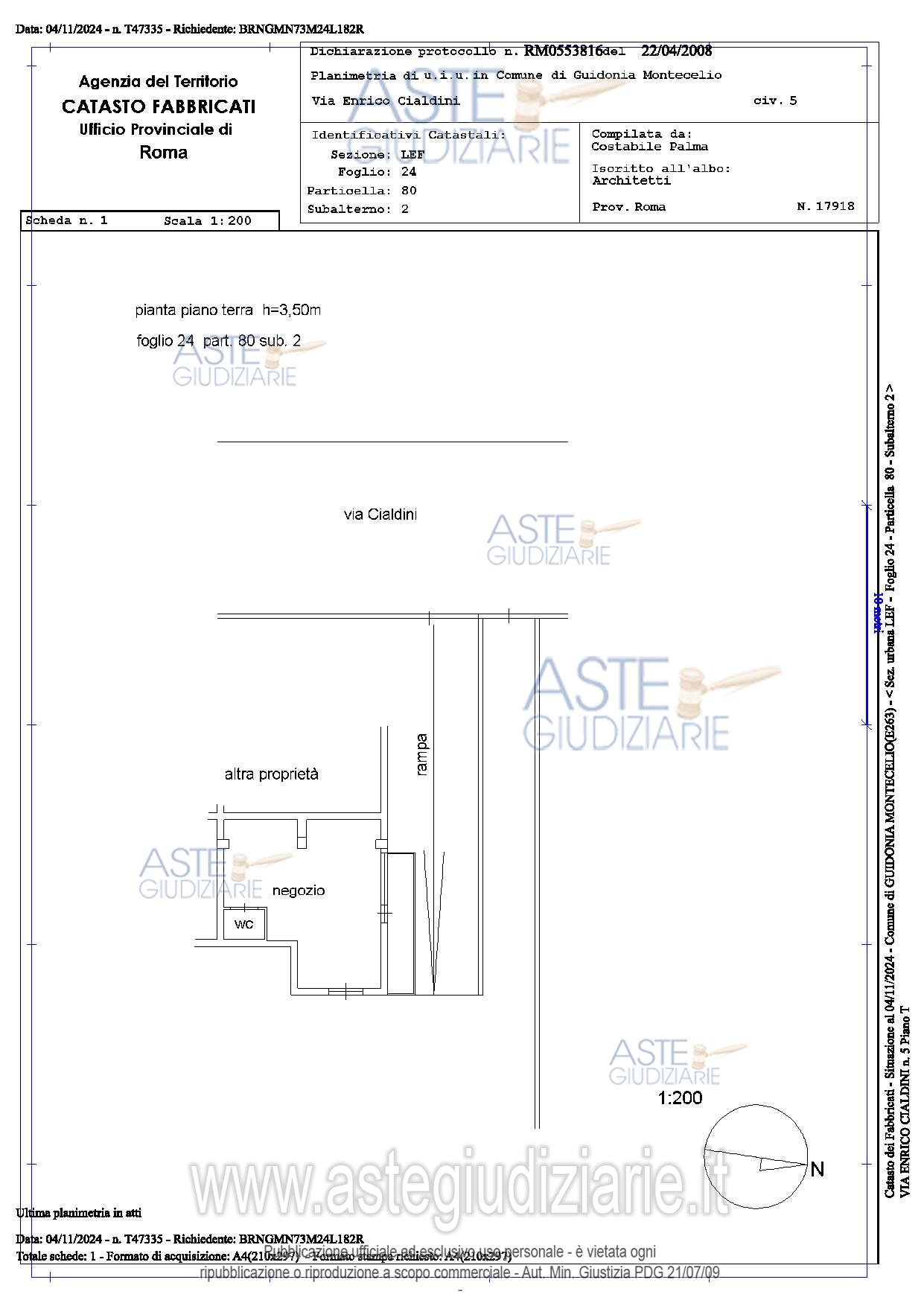 Planimetria del bene