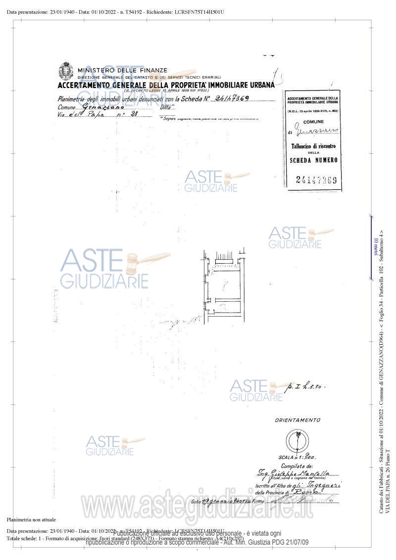 Planimetria del bene