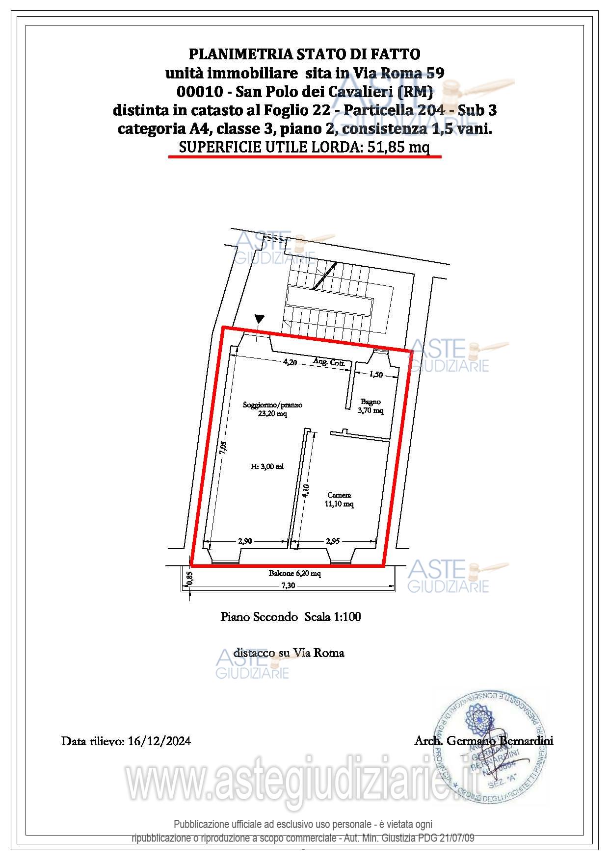 Planimetria del bene