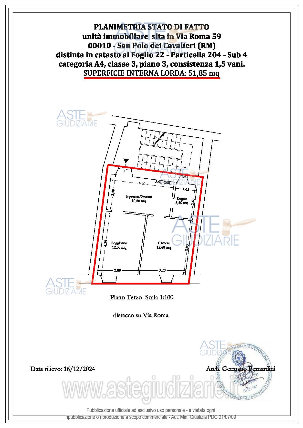 Planimetria del bene