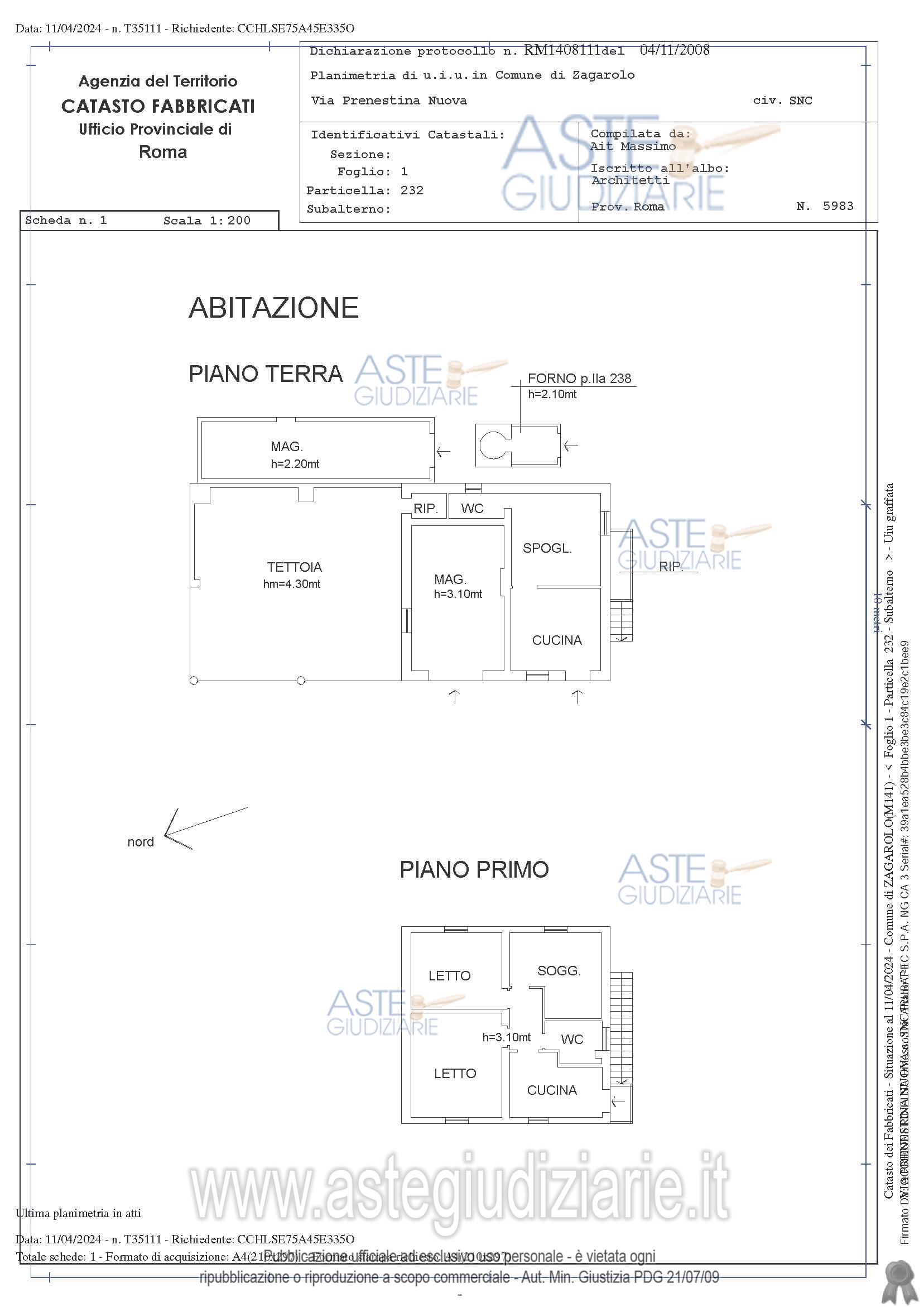 Planimetria del bene