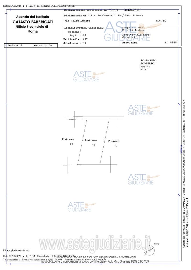 Planimetria del bene