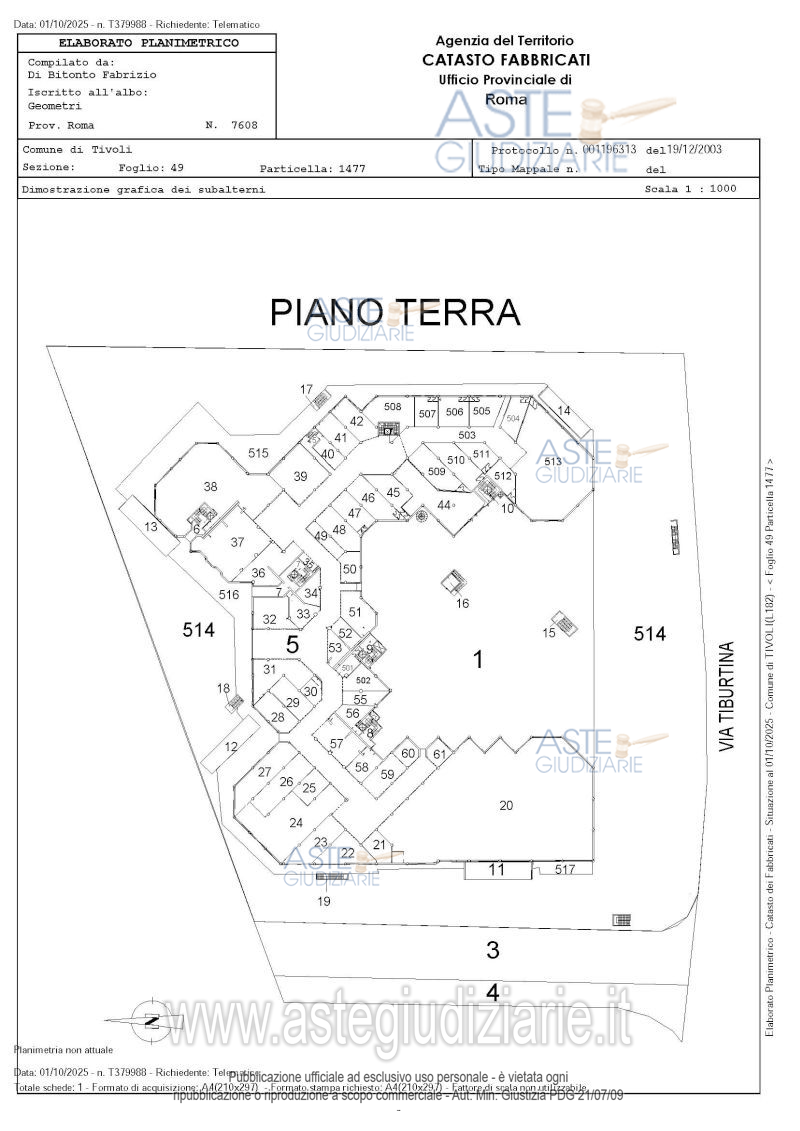 Planimetria del bene