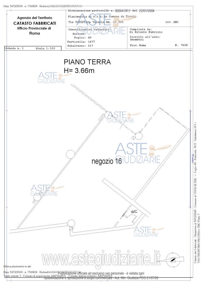 Planimetria del bene