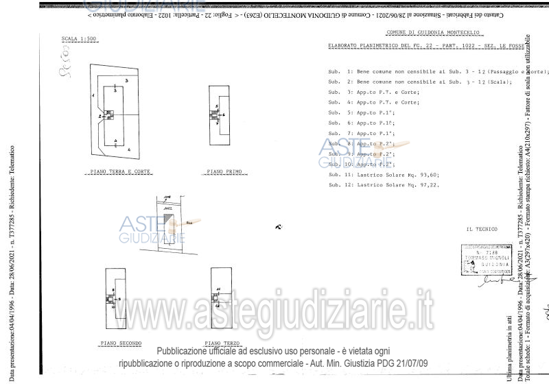 Planimetria del bene