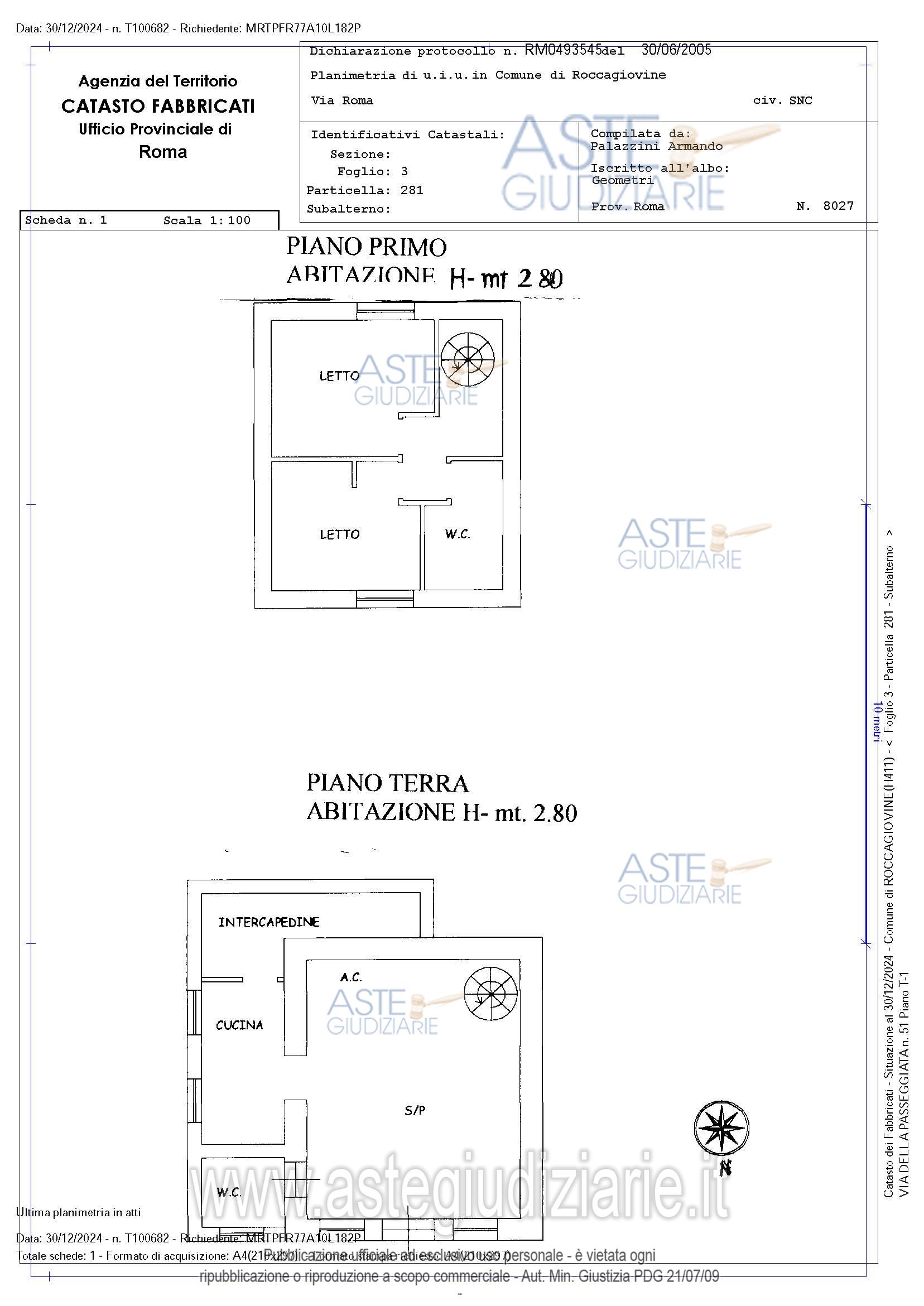 Planimetria del bene