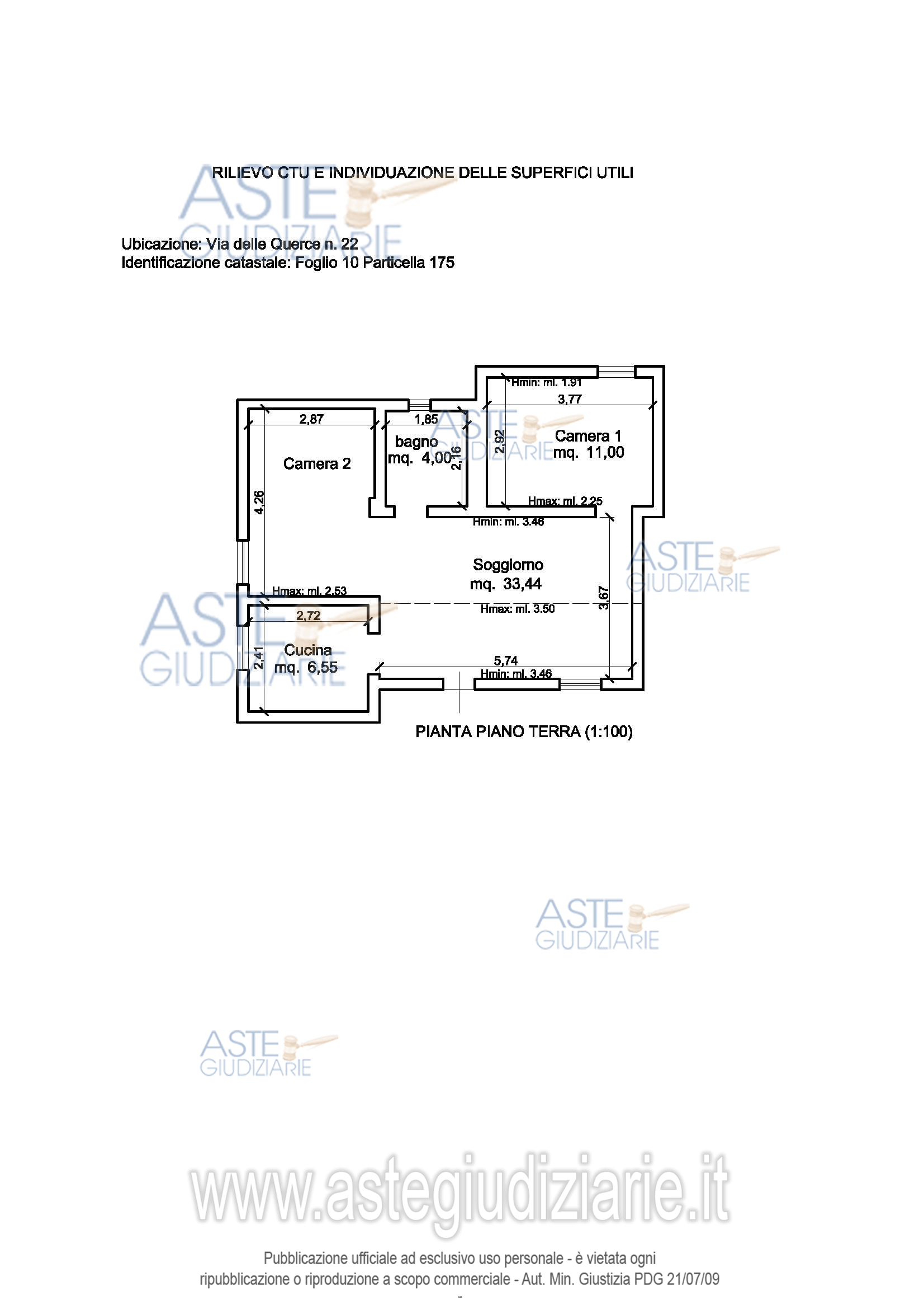 Planimetria del bene