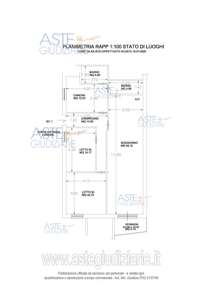 Planimetria del bene
