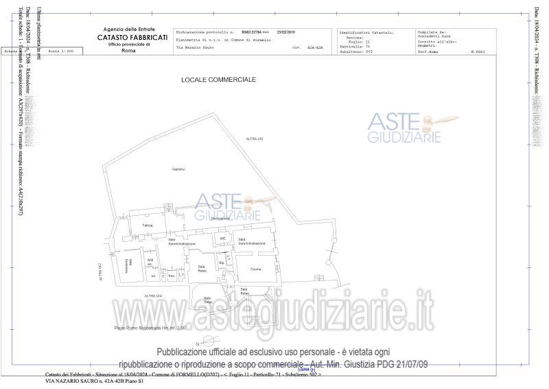 Planimetria del bene