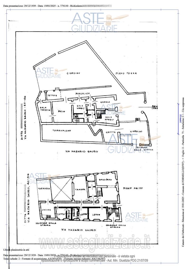 Planimetria del bene