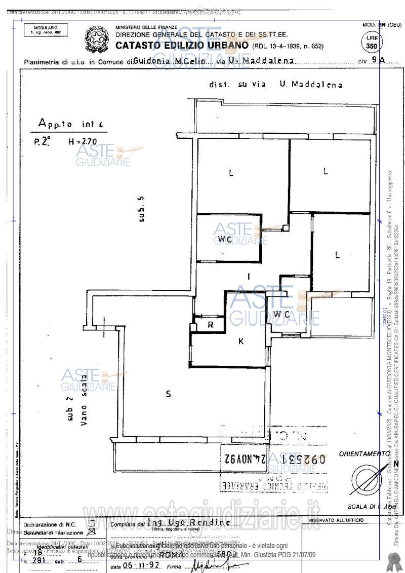 Planimetria del bene